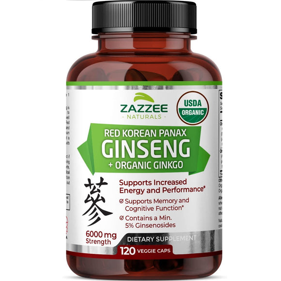 Zazzee Organic Ginseng w/ Organic Ginkgo